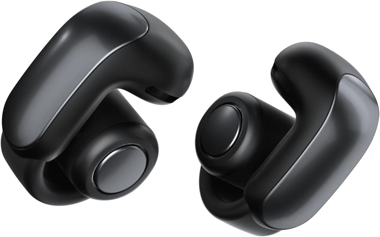 Bose Ultra Open Earbuds - Bluetooth Open Ear Earbuds with OpenAudio for Awareness, Clip-On Design for Comfort, Water Resistant, Up to 48 Hrs of Playtime, Black
